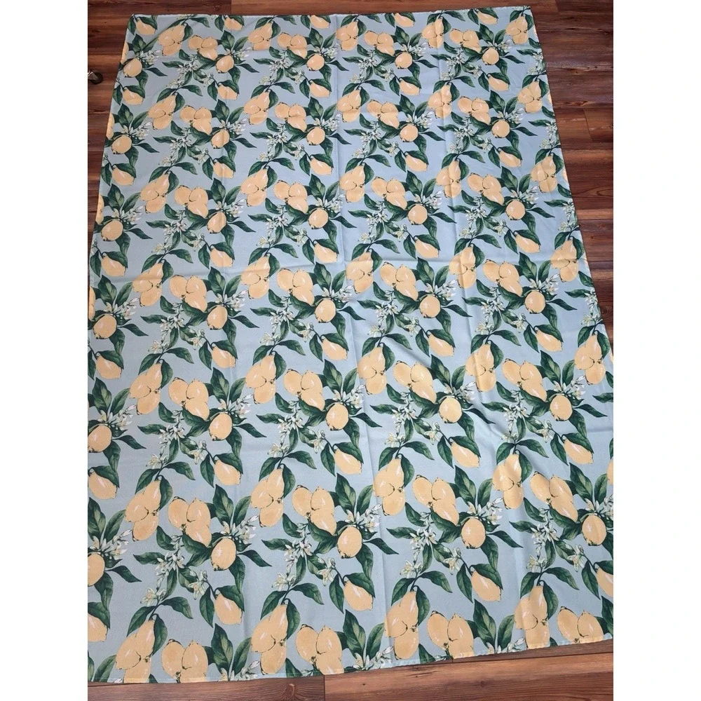 Lemon‎ Tablecloth Spring Summer Table Cloth 83x58 Light Blue Cottagecore